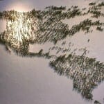Artista cria mapa-múndi incrível formado por 6 mil miniaturas humanas