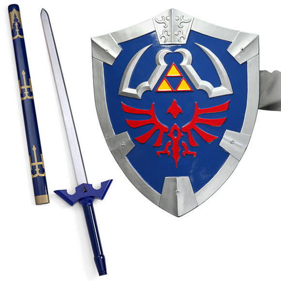 Legend of Zelda Master Collection - Espada e Escudo em escala real fiéis aos de Link do game Zelda
