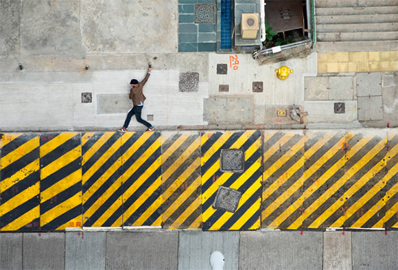 Fotos aéreas de Hong Kong transformam as ruas em fases de videogames