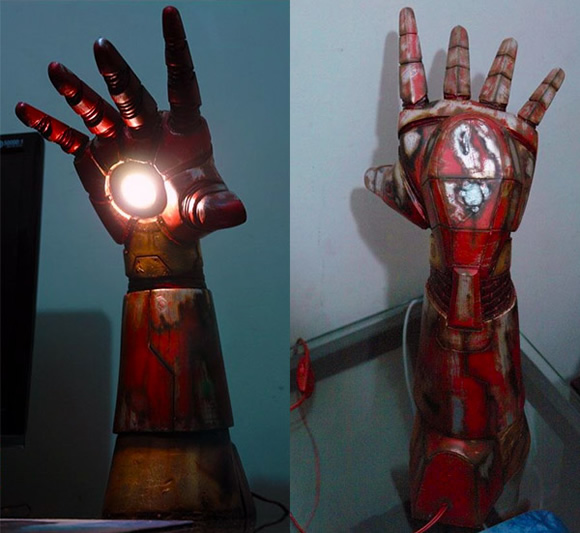 Iron Man Repulsor - Luminária incrível do Homem de Ferro expele um raio repulsor para iluminar a mesa de trabalho!