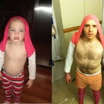 Série de fotos engraçada apresenta um "marmanjo" imitando fotos de bebês