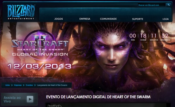 Evento de Lançamento StarCraft II - Heart of the Swarm. CORRE!!!