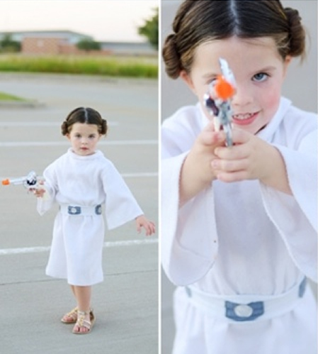 Cosplay fofo da mini Princesa Leia inspirado na personagem da série Star Wars