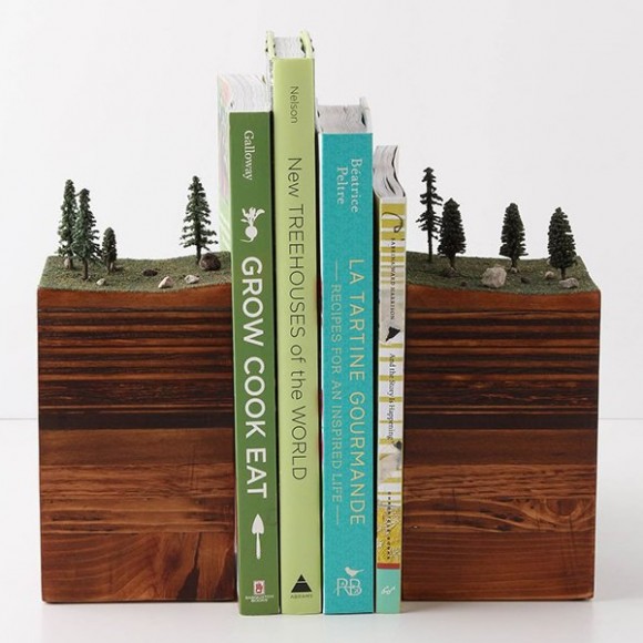Bookends Of The Earth - Um porta-livros criativo que imita uma paisagem