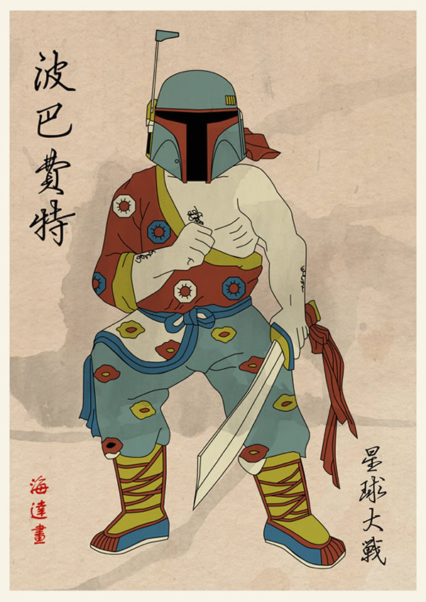 Série de ilustrações transforma os personagens de Star Wars em guerreiros chineses