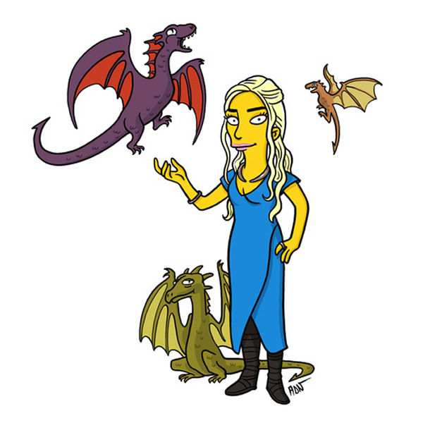 Personagens de Game Of Thrones estilo Simpsons