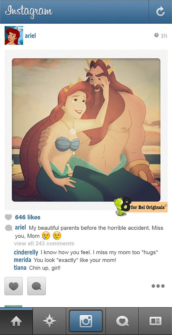 E se as princesas e personagens da Disney tivessem Instagram?