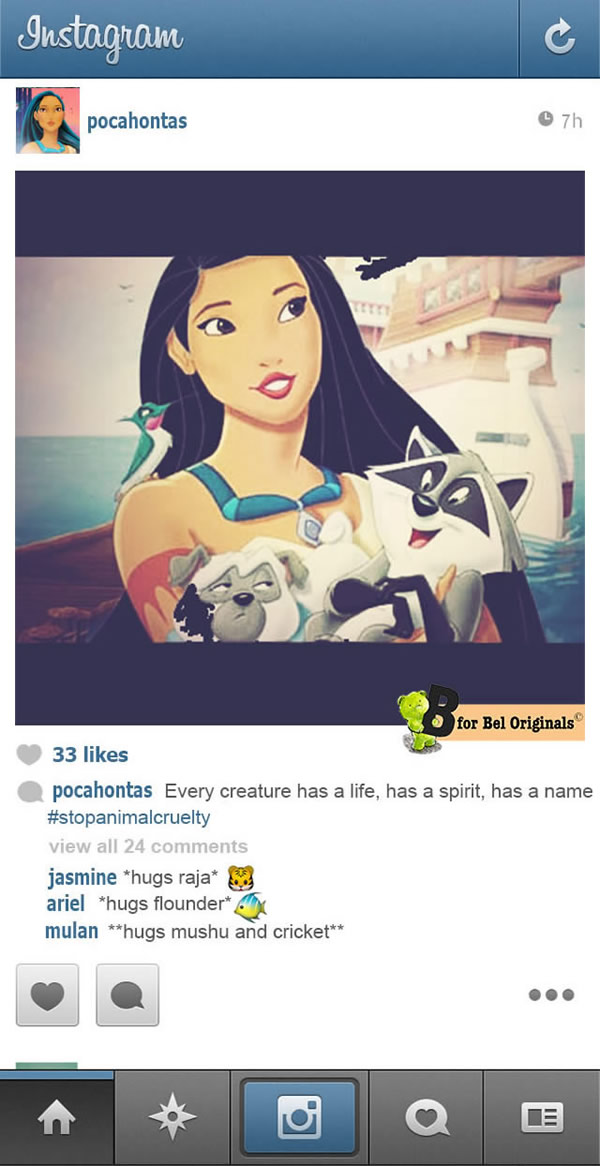 E se as princesas e personagens da Disney tivessem Instagram?