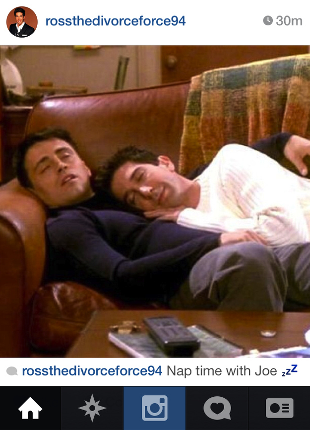 E se Ross e Joey da série Friends tivessem Instagram?
