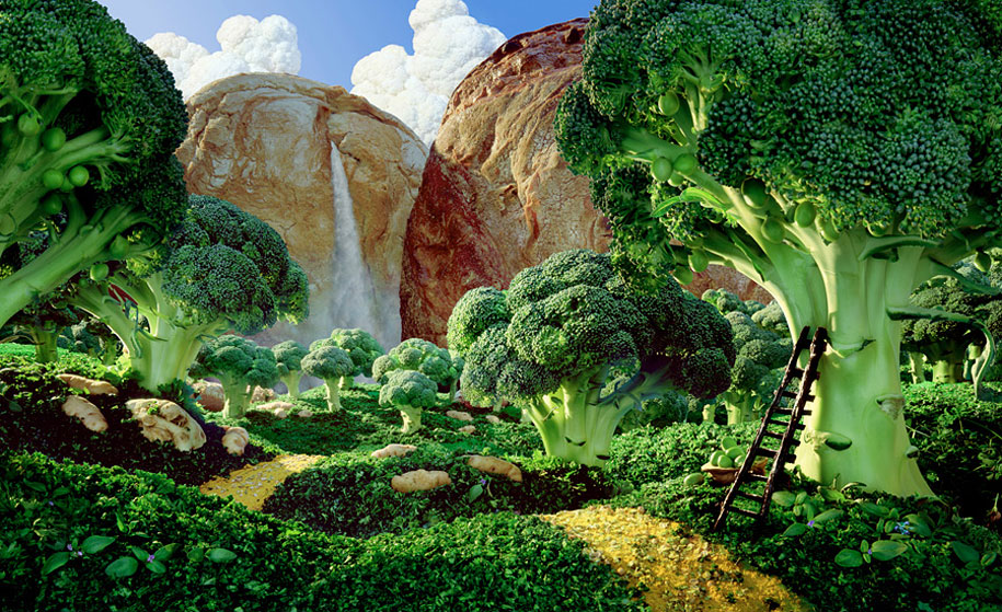 Artista cria paisagens deslumbrantes feitas inteiramente com alimentos