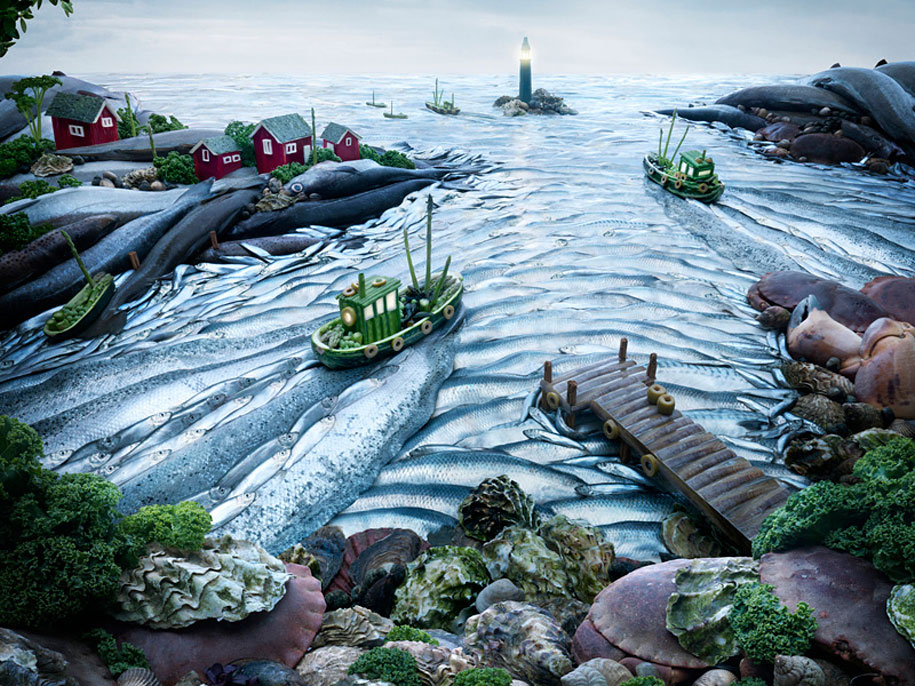 Artista cria paisagens deslumbrantes feitas inteiramente com alimentos