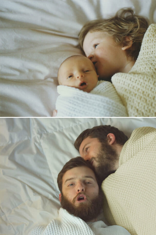 Série de fotos engraçada mostra dois irmãos adultos imitando suas fotos de infância