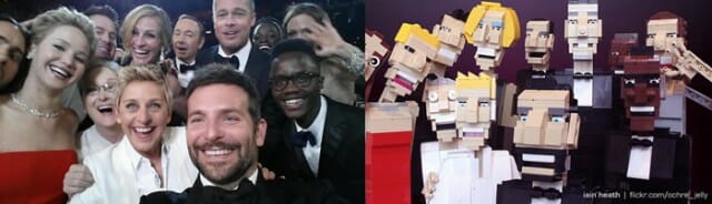 O famoso selfie do Oscar foi recriado com Lego