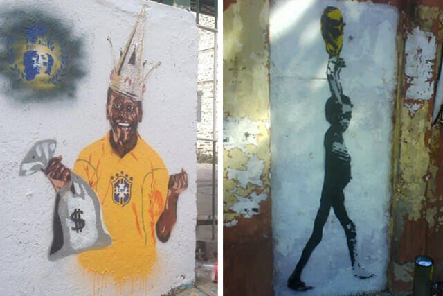 Grafites anti-Copa do Mundo nas ruas do país demonstram a insatisfação dos brasileiros