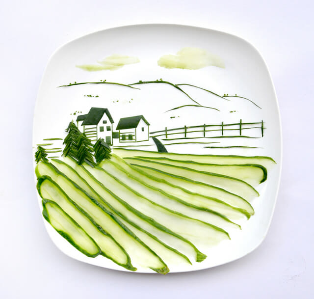 Artista transforma pratos em pinturas sensacionais feitas com comida