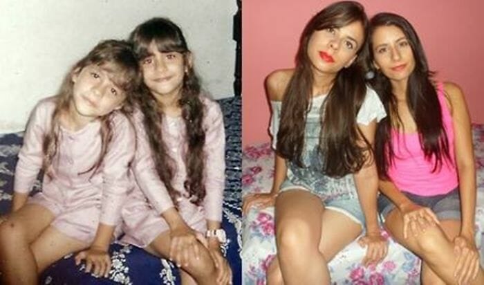 24 Fotos idênticas mostram o antes e depois de pessoas comuns quando crianças e adultos