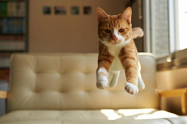 Pulo do gato: 17 Imagens superlegais de gatos no ar