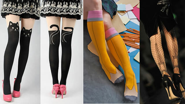 16 Meias e meias-calças com visual criativo e engraçado