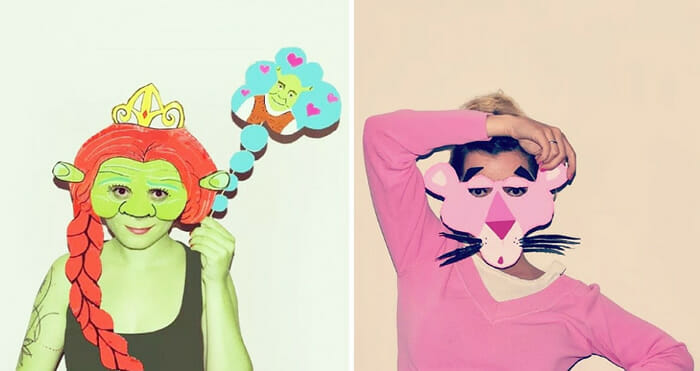 365 Masks Project: Mulher cria máscaras engraçadas e tira fotos criativas com elas
