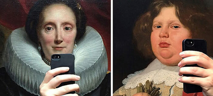 Mulher "empresta sua mão" e faz retratos históricos virarem selfies