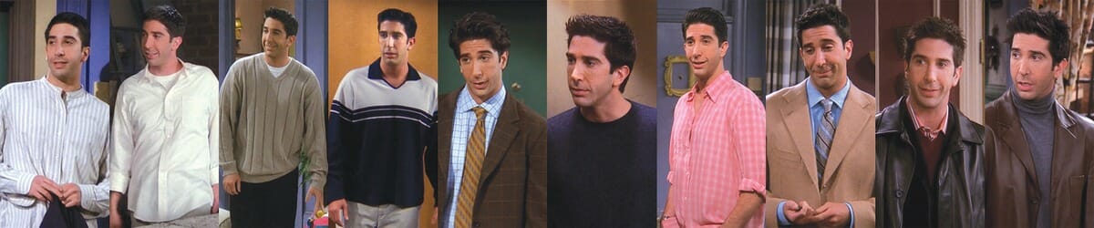 Os diversos looks dos personagens de Friends em todas as temporadas