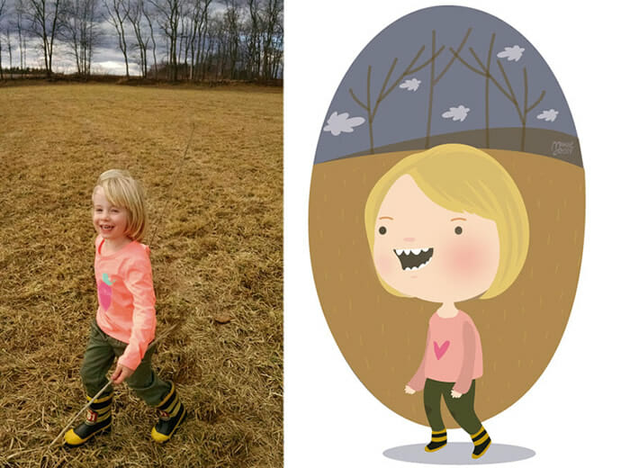 17 Fotos fofas de crianças da internet transformadas em desenhos bonitinhos