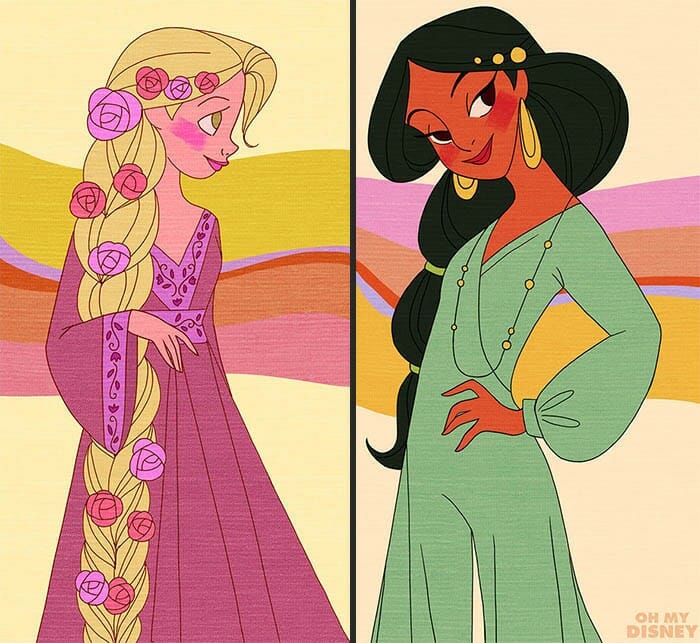 E se as princesas da Disney tivessem sido criadas na década de 70?