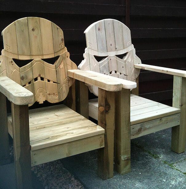 Cadeiras de madeira Stormtrooper