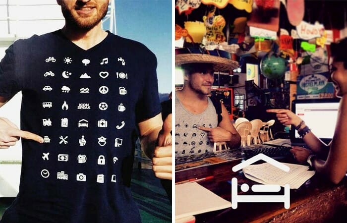 IconSpeak - Uma camiseta genial com ícones para ajudar turistas a se comunicar