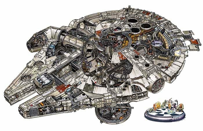 Ilustrações Incríveis Mostram Como São Por Dentro as Naves de Star Wars