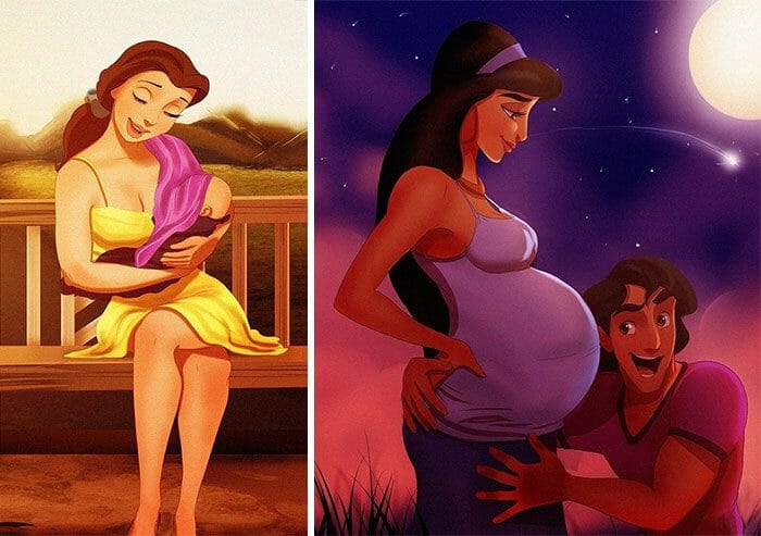 9 Princesas Disney Reimaginadas como Mamães