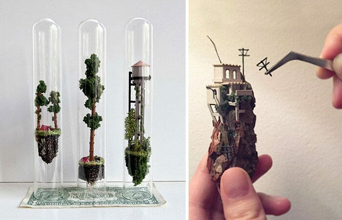 Artista Constrói Incríveis Cenários em Miniatura Dentro de Tubos de Ensaio