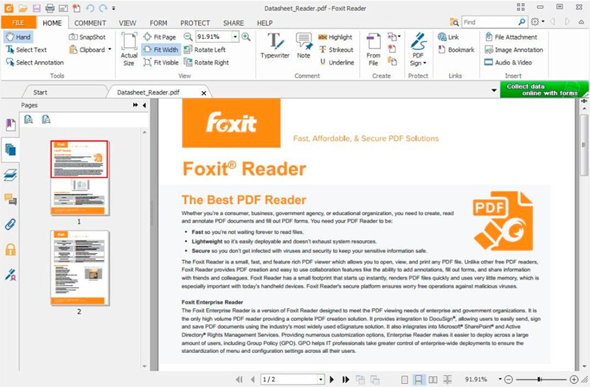 tela do Foxit Reader leitor de PDF