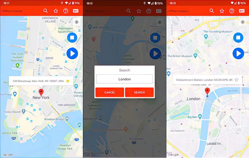 Mudando a localização GPS no Android via VPNa